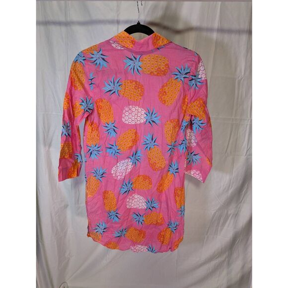 Mudpie Tunic Top Colorful Bright 1/2 sleeves Beach Resort Women's Small - Picture 3 of 4